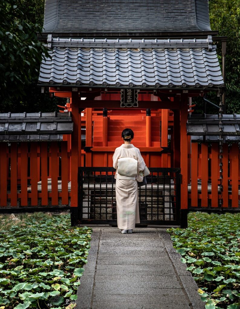 kimono, costume, shrine